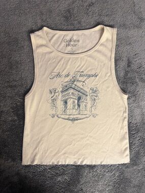 Women's Cream Arc de Triomphe Graphic Tank